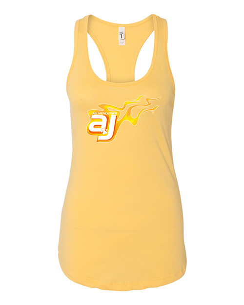 AJ Allmendinger - Women's Tank Orange Flame Logo - Black Acid Apparel