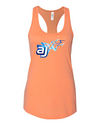 AJ Allmendinger - Women's Tank Blue Flame Logo Black Acid Apparel