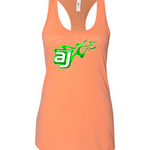 AJ Allmendinger - Women's Tank Green Flame Logo Black Acid Apparel