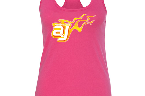 AJ Allmendinger - Women's Tank Orange Flame Logo Black Acid Apparel