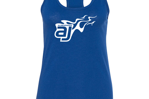 AJ Allmendinger - Women's Tank White Flame Logo Black Acid Apparel
