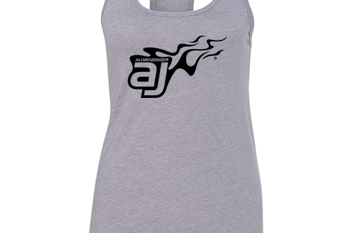 AJ Allmendinger - Women's Tank Black Flame Logo Black Acid Apparel