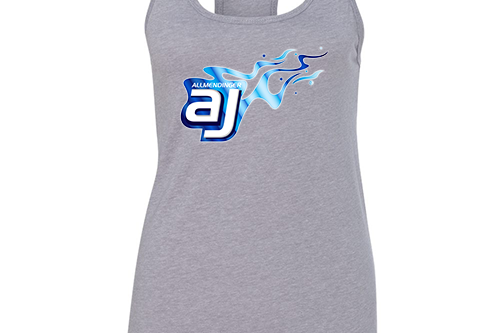 AJ Allmendinger - Women's Tank Blue Flame Logo Black Acid Apparel