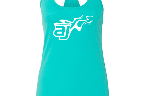 AJ Allmendinger - Women's Tank White Flame Logo Black Acid Apparel