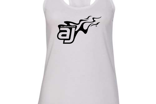 AJ Allmendinger - Women's Tank Black Flame Logo Black Acid Apparel