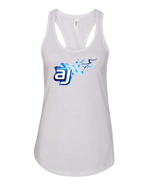 AJ Allmendinger - Women's Tank Blue Flame Logo - Black Acid Apparel