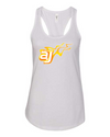 AJ Allmendinger - Women's Tank Orange Flame Logo Black Acid Apparel